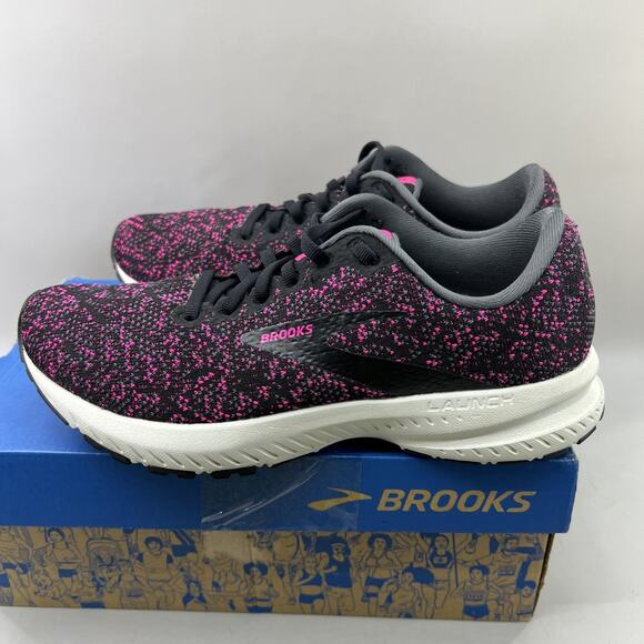 Brooks Launch 7 Running Sneakers Women Size 8 B Pink Black Comfort Neutral Shoes - Picture 3 of 9